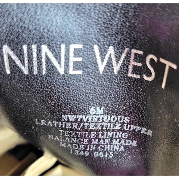 New - Nine West Black Riding Knee High Leather Long Black Boots Womens Size 6 - Picture 14 of 16